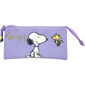 CYPBRANDS Uni Kinder Snoopy Portatodo Triple-1950 Federmäppchen, dunkelviolet
