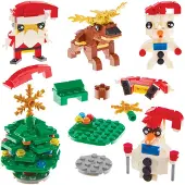 Baker Ross FX925 Weihnachts-Bausteinsätze - Packung mit 4, Weihnachtliche Partyt