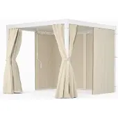 Blumfeldt Pergola 3x3 m - Lamellendach Verstellbar, Inkl. Vorhänge & Moskitonetze, UV-Schutz, Aluminium-Rahmen, Rostfrei, Ganzjährig Nutzbar, Weiß