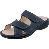Finn Comfort Melrose Damen Pantoletten blau grau Nubukleder - Größe: 43