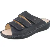Finn Comfort Mellow Keros Herren Pantolette dunkelblau Glattleder genarbt - Größe: 45