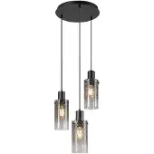 Rabalux 72038 Pendelleuchten Fumea E27 3x MAX 60 Metall Glas schwarz