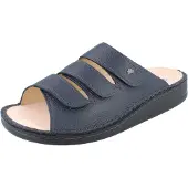 Finn Comfort Korfu Damen Herren Pantolette blau genarbtes Glattleder - Größe: 38