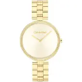Calvin Klein Quarzuhr "TIMELESS", gold (goldfarben, champagnerfarben), Armbanduhren, Damen, goldfarben, Quarzuhr, Armbanduhr, Damenuhr, Mineralglas, Edelstahlarmband