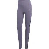 Adidas Trainingstights PERFORMANCE "OPTIME 3-STREIFEN FULL LENGTH LEGGINGS", Damen, Gr. XL, N-Gr, lila (preloved violet, normal, gr.), Obermaterial: 77% Polyester, 23% Elasthan, Hosen Trainingstights