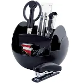 Pavo 2x Premium rotierender Schreibtischorganizer,inkl. 9-teiligem Zubehör schwarz