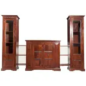 MASSIVMOEBEL24.DE MASSIVMOEBEL24 Wohnwand Akazie 300x39x200 nougat lackiert OXFORD #600