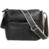 Samantha Look Umhängetasche "Damen echt Leder, Made in Italy", Damen, Gr. B/H/T: 26cm x 24cm x 5cm onesize, schwarz, Leder, unifarben, Taschen Umhängetasche, echt Leder, Made in Italy