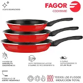 Fagor Bratpfanne optimax ø20+24+28cm emaillierter Stahl 1,5mm fagor
