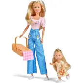 Simba Steffi Love Picnic – Steffi (29 cm) & Evi (12 cm) beim Picknick, inkl. Pic
