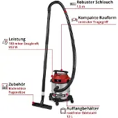 Einhell TC-VC 1240 S 2347400 Nass-/Trockensauger 12 l (2347400)