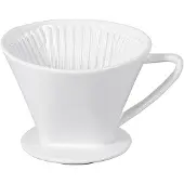 Cilio Kaffeefilter, weiß, Weiß glasierter Filter aus Keramik mit einem Loch, Durchmesser: 14 cm