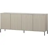 Woood Sideboard "Gravu", beige (staub), B:200cm H:85cm T:44cm, FSC-zertifiziertes teilmassives Holz, Sideboards, Sideboard, New Gravure Sideboard von , elegantes Design und viel Stauraum