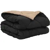 vidaXL Sommerdecke 200 x 140 cm Sommer 200 gsm Schwarz und Taupe