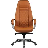 FineBuy AUSTIN Bürostuhl Caramel Echtleder Schreibtischstuhl ergonomisch Chefsessel edel Drehstuhl höhenverstellbar