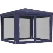 vidaXL Partyzelt mit 4 Mesh-Seitenwänden Blau 3x3 m HDPE