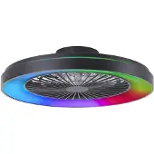 Brilliant Schwarzer Deckenventilator Mazzaro mit RGB-Lampe - 58cm