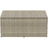 Super Merchant Garten-Auflagenbox Hellgrau 110x50x58 cm Poly Rattan