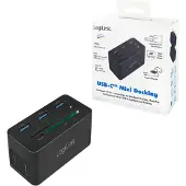 Logilink UA0370, Kabelgebunden, USB 3.2 Gen 1 (3.1 Gen 1) Type-C, 60 W, 10,100,1000 Mbit/s, Schwarz, CF, MicroSD (TransFlash), SD