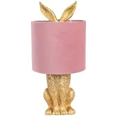 Clayre & Eef Tischlampe Kaninchen Ø 20x43 cm goudkleurig roze Polyresin