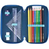 Herlitz TriCase 31 tlg. Jungle Safari, 31 Stück(e), Blau, Mehrfarbig, Polyester, Polyvinylchlorid (PVC), 190 mm, 70 mm, 115 mm