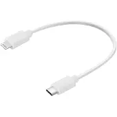 Sandberg 136-71, 0,2 m, Lightning, USB C, Männlich, Männlich, Weiß