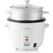 Nedis Reiskocher - 0.6 l - 300 W - Aluminium-Dampfer - Antihaft-Beschichtung - Herausnehmbare Schüssel