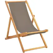 vidaXL Liegestuhl Taupe Massivholz Teak