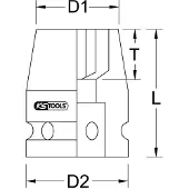Ks Tools 3/8" Sechskant-Kraft-Stecknuss kurz 3/8" - 515.1527