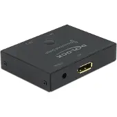 DeLOCK DisplayPort 2 - 1 Umschalter bidirektional 8K 30 Hz, Schwarz, Metall, 1 m, 7680 x 4320 Pixel, 7680 x 4320 Pixel, 30 Hz
