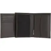 OXMOX Leder Geldbörse Leather RFID Protect Kombibörse Circle Bloom Embossed Brown dunkelbraun