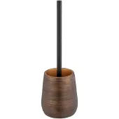 Wenko WC-Garnitur "Palena", braun (bronzefarben, braun, schwarz), H:37cm L:12,5cm, Kunststoff, Reinigungsbürsten, WC-Garnitur, bronze, mit auswechselbarem Bürstenkopf
