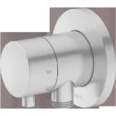 Keuco IXMO Umstellventil UP 2 Verbraucher, Schlauchanschluss, Comfort Griff und Brausehalter, mit Absperrung, Rosette rund, 59557171201, Farbe: Aluminium-finish