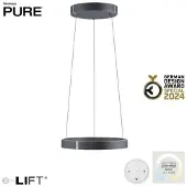 Paul Neuhaus LED-Hängeleuchte E-Clipse, mystic grey, Ø 50 cm, CCT