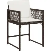 vidaXL 13-tlg. Garten-Essgruppe mit Kissen Braun Poly Rattan