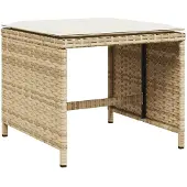 vidaXL 15-tlg. Garten-Essgruppe mit Kissen Beige Poly Rattan