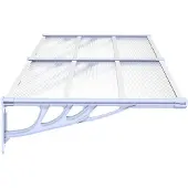 vidaXL Türvordach Grau und Transparent 199x90 cm Polycarbonat