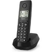 Gigaset PURE 100, Analoges/DECT-Telefon, Kabelloses Mobilteil, Freisprecheinrichtung, 50 Eintragungen, Anrufer-Identifikation, Schwarz