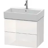 Duravit L-Cube Waschtischunterbau wandhängend, 2 Schubkästen, 684x544x459mm, LC627608585, Farbe: Weiß Hochglanz Lack