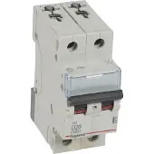 Legrand 403739 TX3 Leitungsschutzschalter D-Charakteristik, 20A, 2-polig, 6kA, 400VAC, 2TE