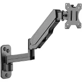 Techly ICA-LCD-G112 Wandhalterung für 1 LCD TV LED 17”-32” drehbar, 2 Arm, mit Gasfeder, schwarz ICALCDG112