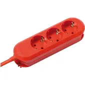 Bachmann SMART Steckdosenleiste 3x CEE7/3, rot, 3m CEE7/7
