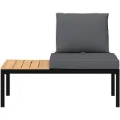 vidaXL Gartenbank mit Kissen Schwarz Aluminium
