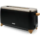 Princess 142361, 2 Scheibe(n), Schwarz, Silber, Holz, Metall, Tasten, Drehregler, 1000 W, 230 V