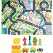 Colorbaby Stadtteppich Mit Weichen Fahrzeugen Für Kindergartenkinder 144x100 Cm