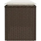 vidaXL Gartenbank mit Kissen Braun 110x40x44 cm Poly Rattan