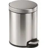 Durable Treteimer Edelstahl 5L rund, 340023 silber