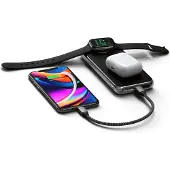 Satechi QUATRO, 10000 mAh, Kabelloses Aufladen, Schwarz, Silber