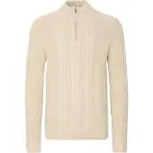 Blend Troyer "Troyer BHBasim", Herren, Gr. XXL, grau (oyster gray), Obermaterial: 50% Baumwolle CO. 47% Polyacryl PAN. 3% Nylon NY., Pullover Troyer