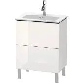 Duravit L-Cube Waschtischunterbau stehend, Compact, 2 Auszüge, 620x704x391mm, LC667308585, Farbe: Weiß Hochglanz Lack
